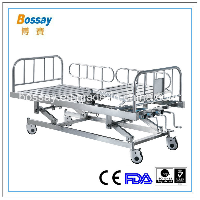 China Hospital Furniture Manual Hospital Bed Adjustable Bed