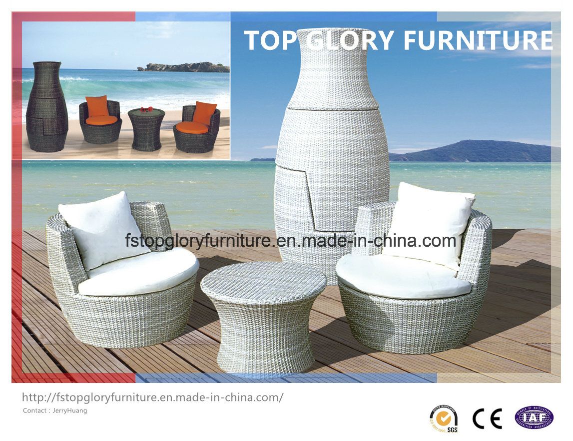 Garden Sofa Set Vase Wicker Sofa Outdoor Furniture (TGBS-012)