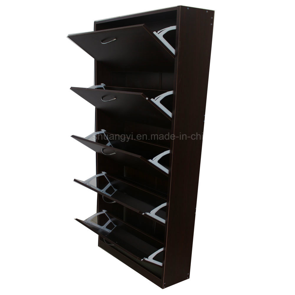 Hallway Furniture Wooden Shoe Cabinet with 5 Drawer Storage