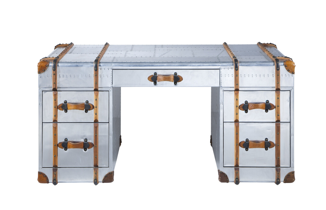 Richard Trunk Vintage Aluminum Desk, Classic Office Desk Rtk-63