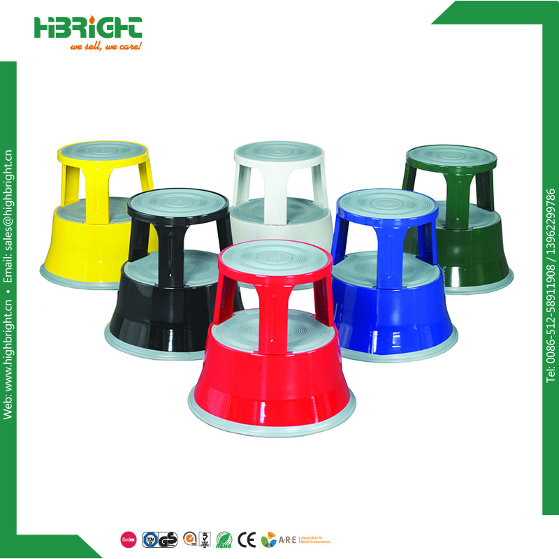 Colorful Plastic Kick Rolling 2-Step Stool Ladder