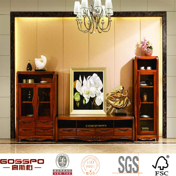 Antique Entertainment Center Wood TV Stand TV Unit (GSP15-013)