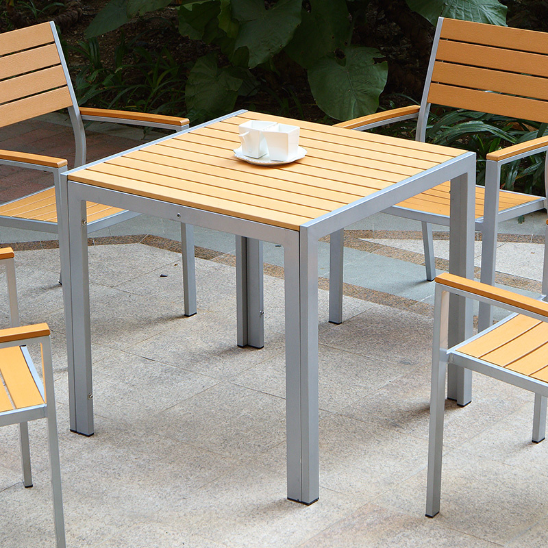Patio Garden Outdoor Hotel Office Home Polywood Table and Arm Chair (J817)