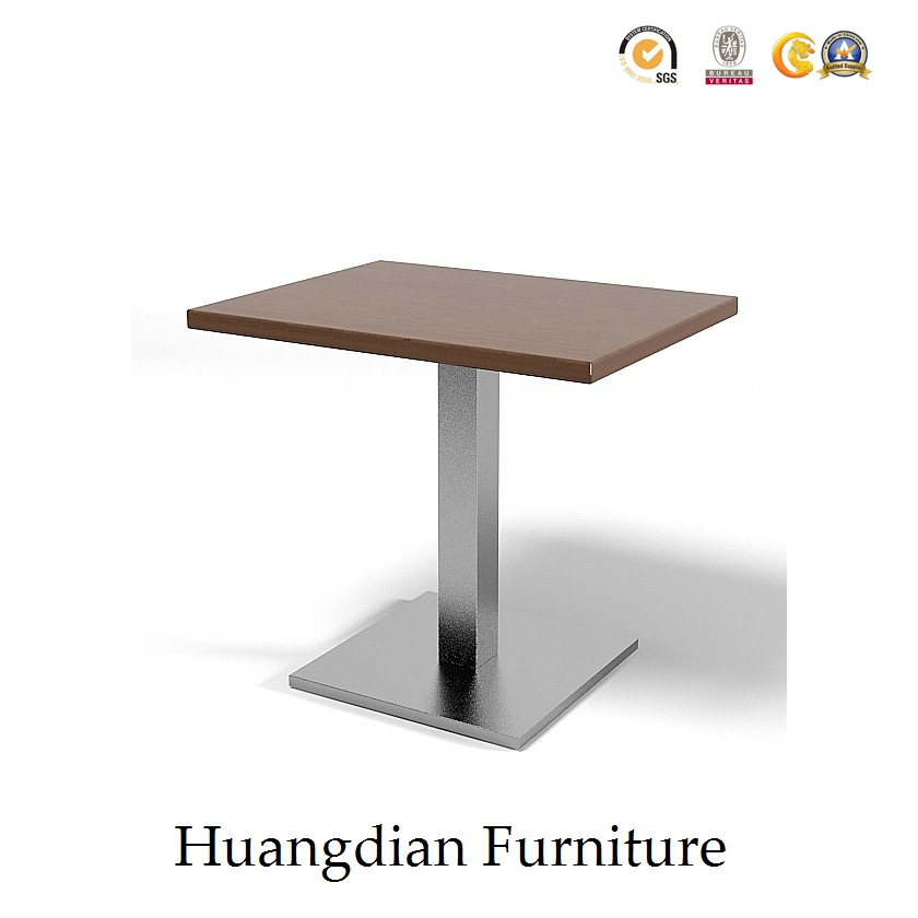 Ms Chrome Frame Wooden Restaurant Table (HD709)