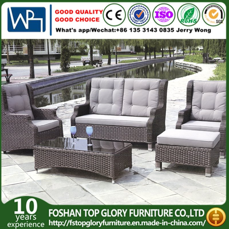 Outdoor PE Wicker Rattan Outdoor Furniture Garden Leisure Sofa and Table Set (TG-1509)