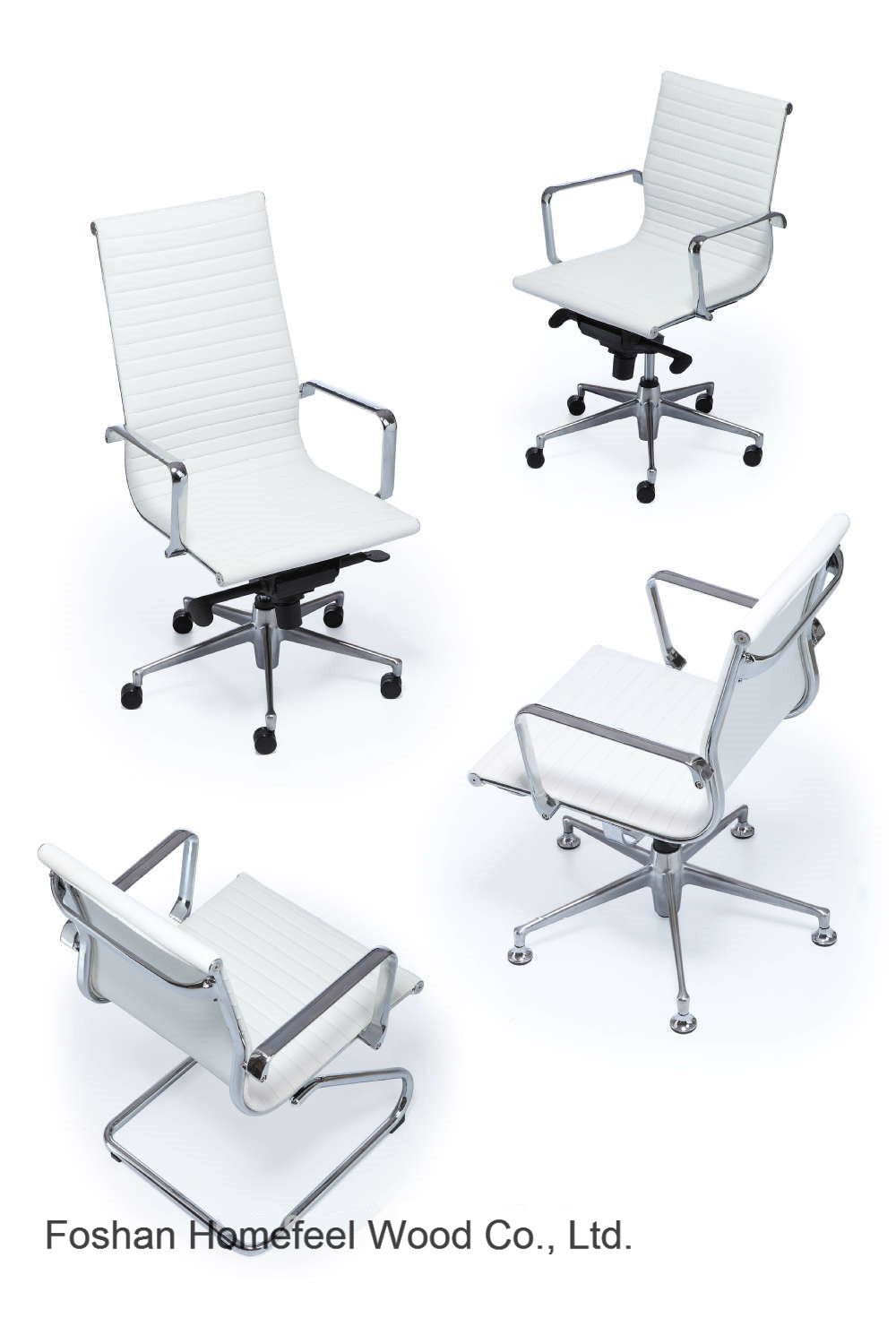White PU Leather Stitched Office Chair (HF-0517B-1HP5)