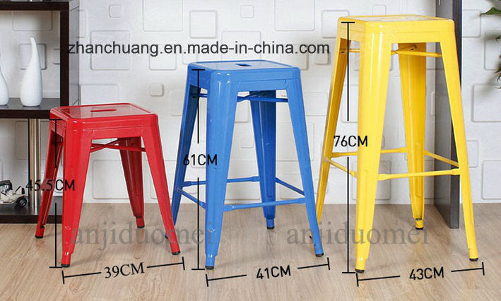 Professional Different Color Powder Coated Design Metal Bar Stool