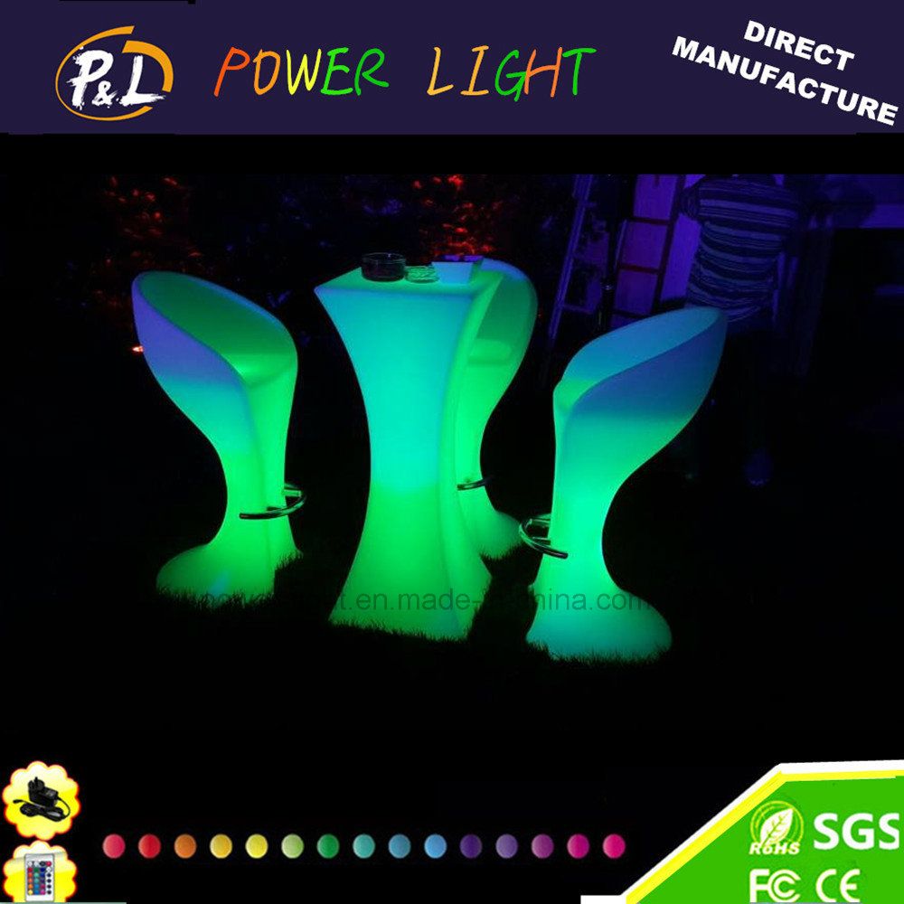 Nightclub or Event LED Lighted Furniture LED Cocktail Table with Glass