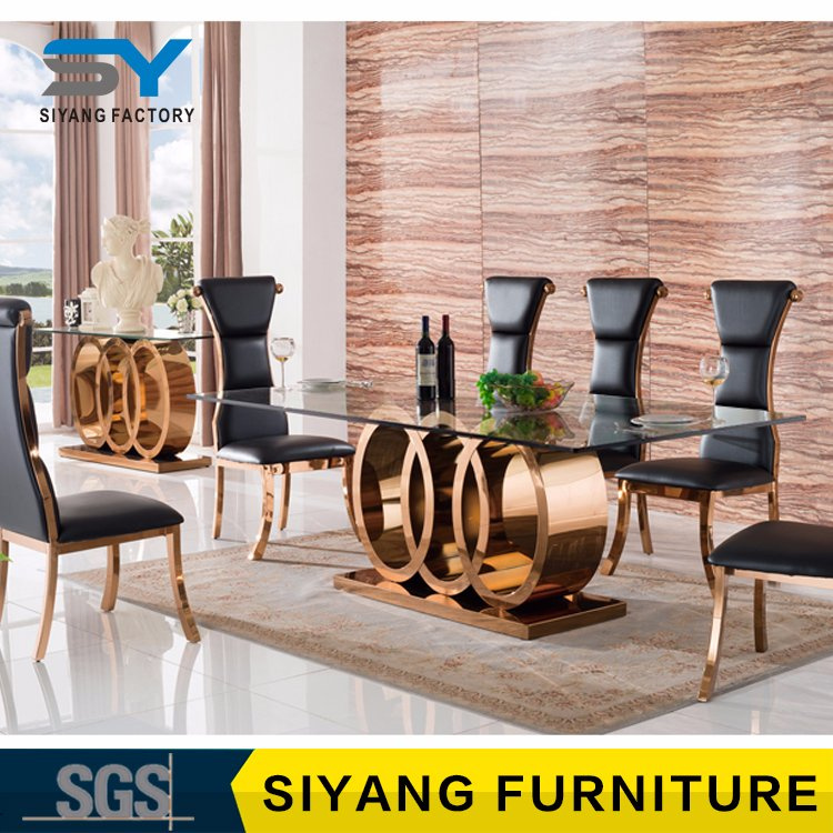 Dining Chair Furniture Factory Glass Dining Table for 6 Seater