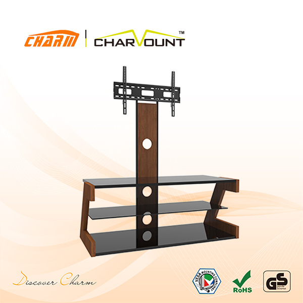 High Quality Tempered Glass & MDF Adjustable LCD TV Stand Have Special Word Design (CT-FTVS-CMW101)