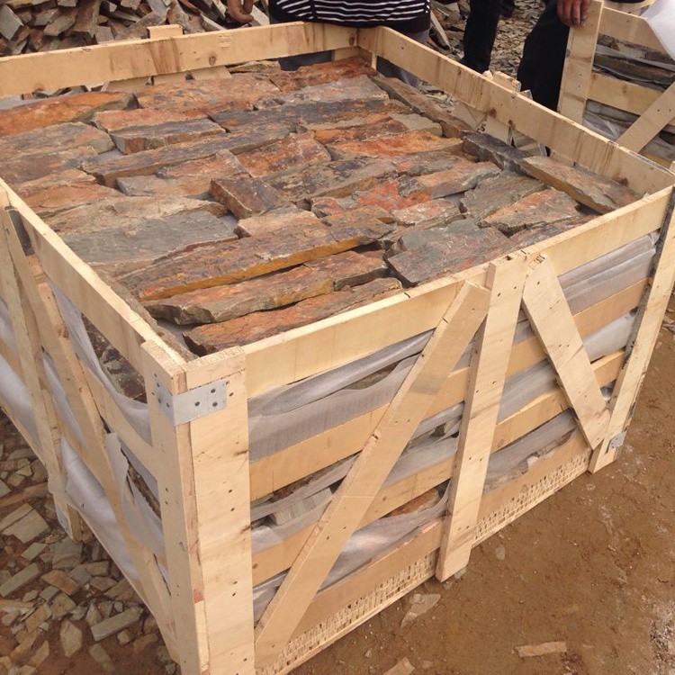 Exterior Wall Decoration Natural Rusty Slate Loose Stone (SMC-FS053)