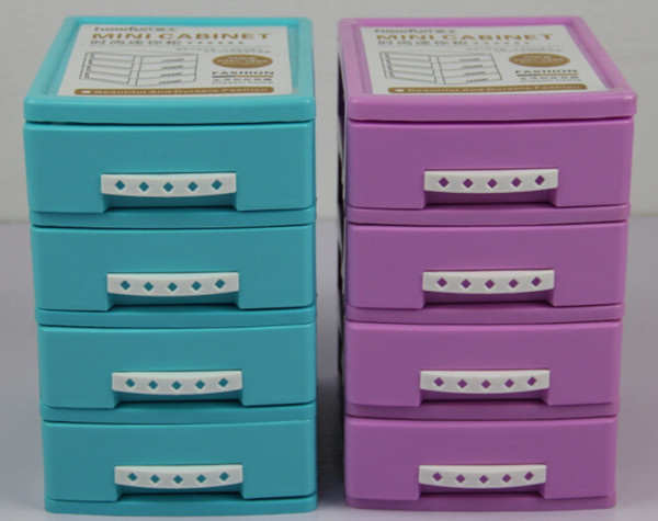 Two Colors 4 Layer Plastic Cabinet for Household