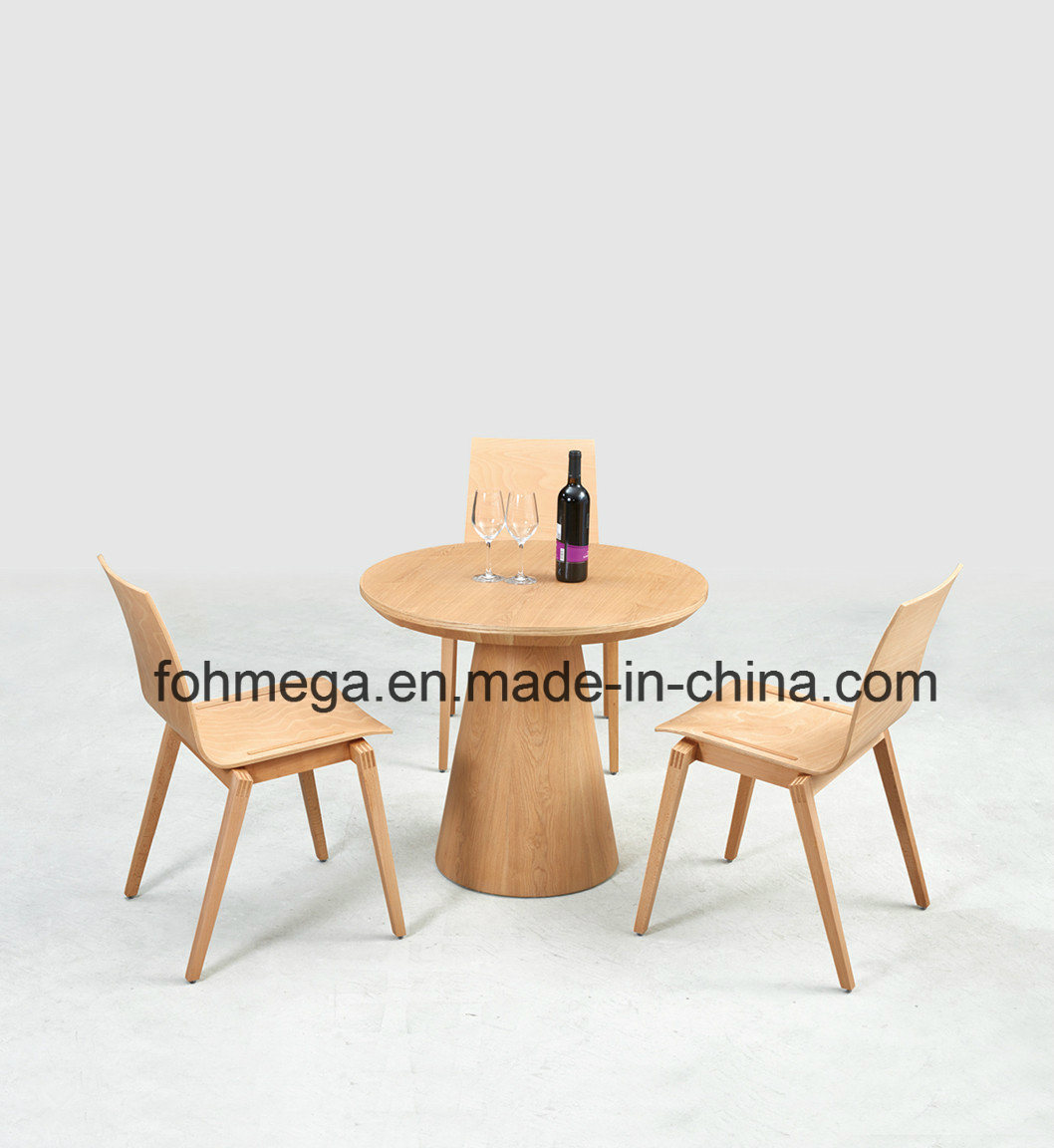 Factory Directly Wood Round Cafe Table with Chairs