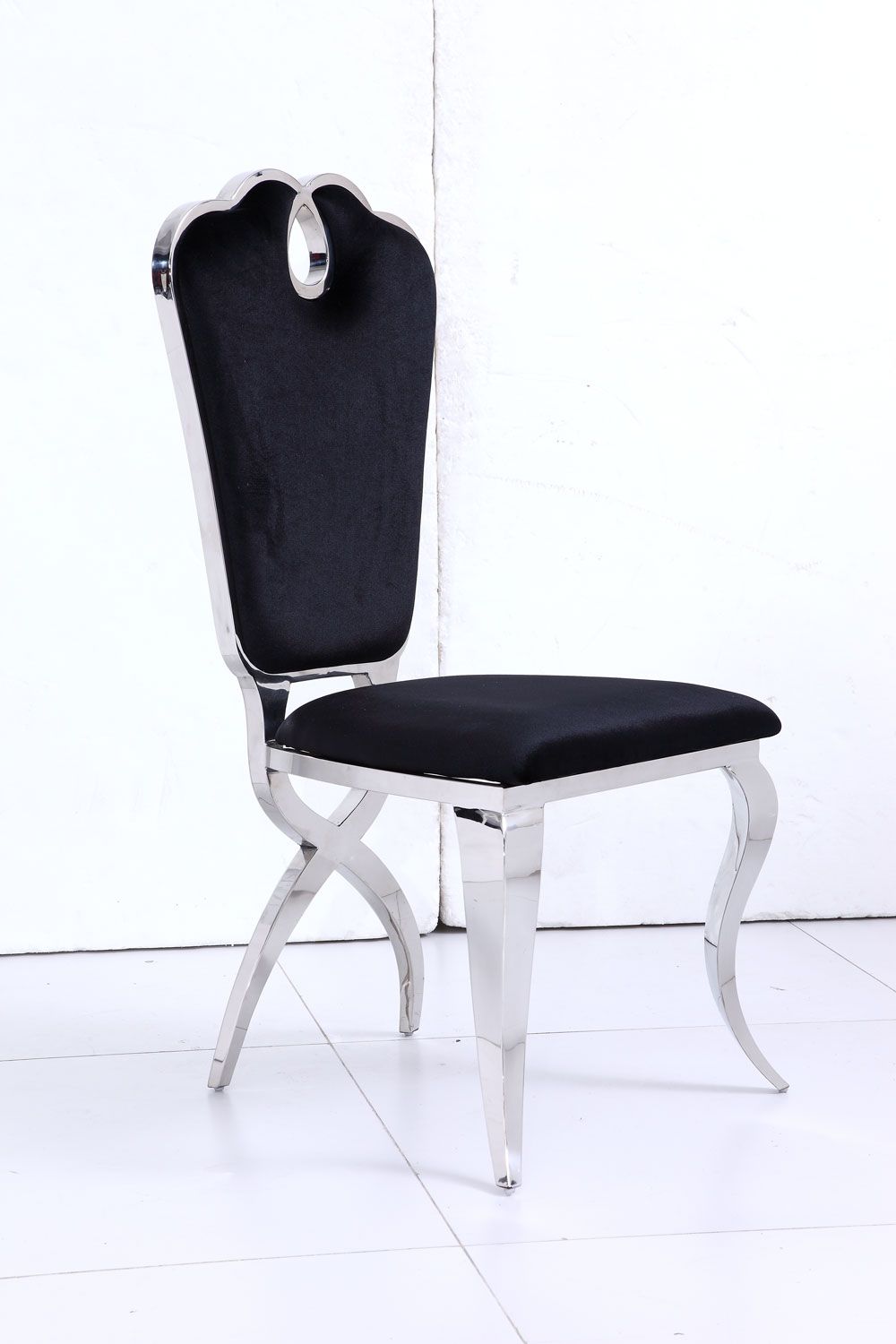 Fancy Dining Room Fabric Stainless Steel Chair