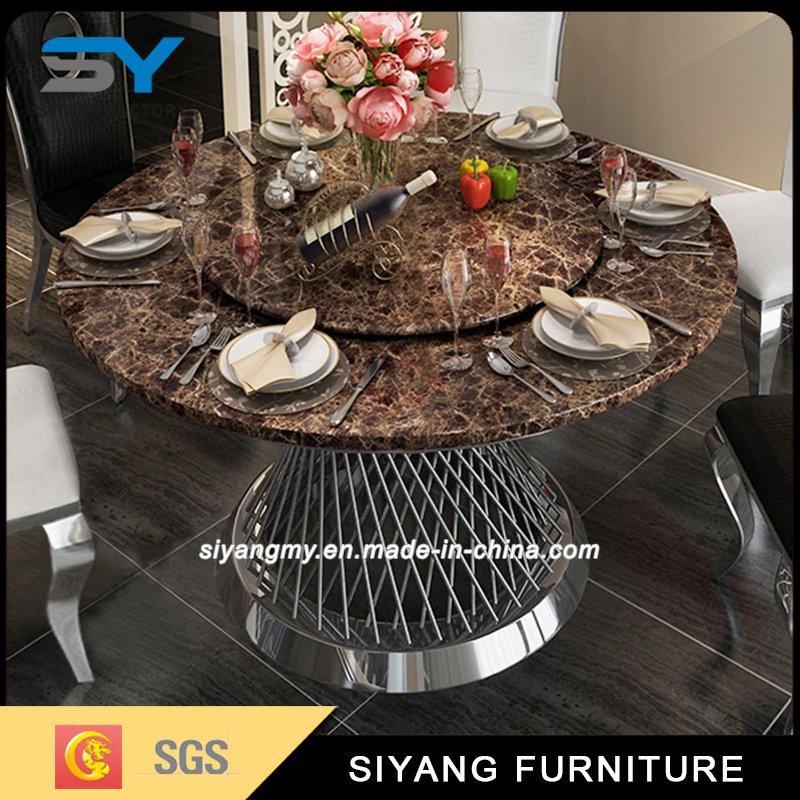 Stainless Steel Furniture Set Round Table Dining Table Chair