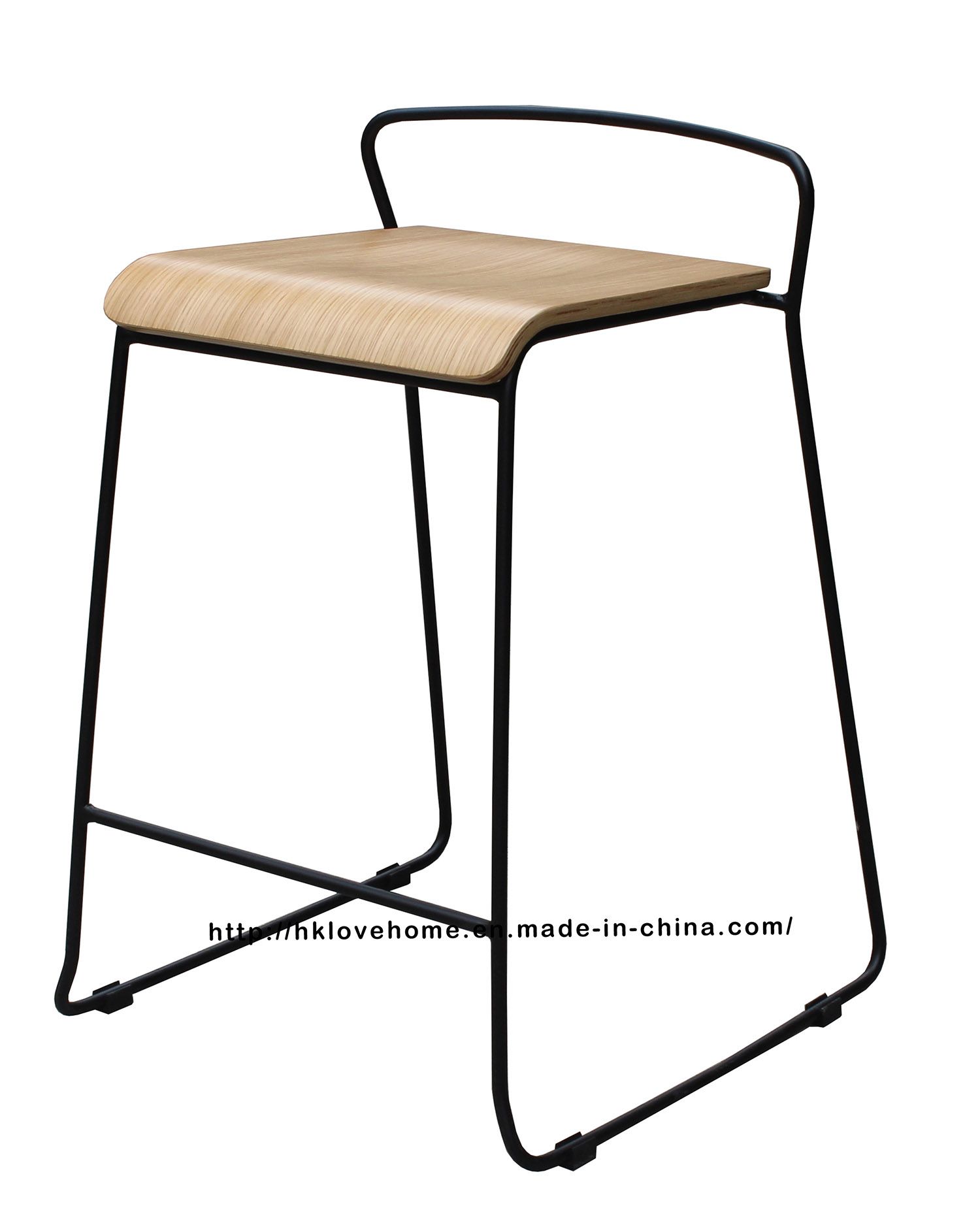 Modern Steel Restaurant Furniture Wooden Counter Bar Stools