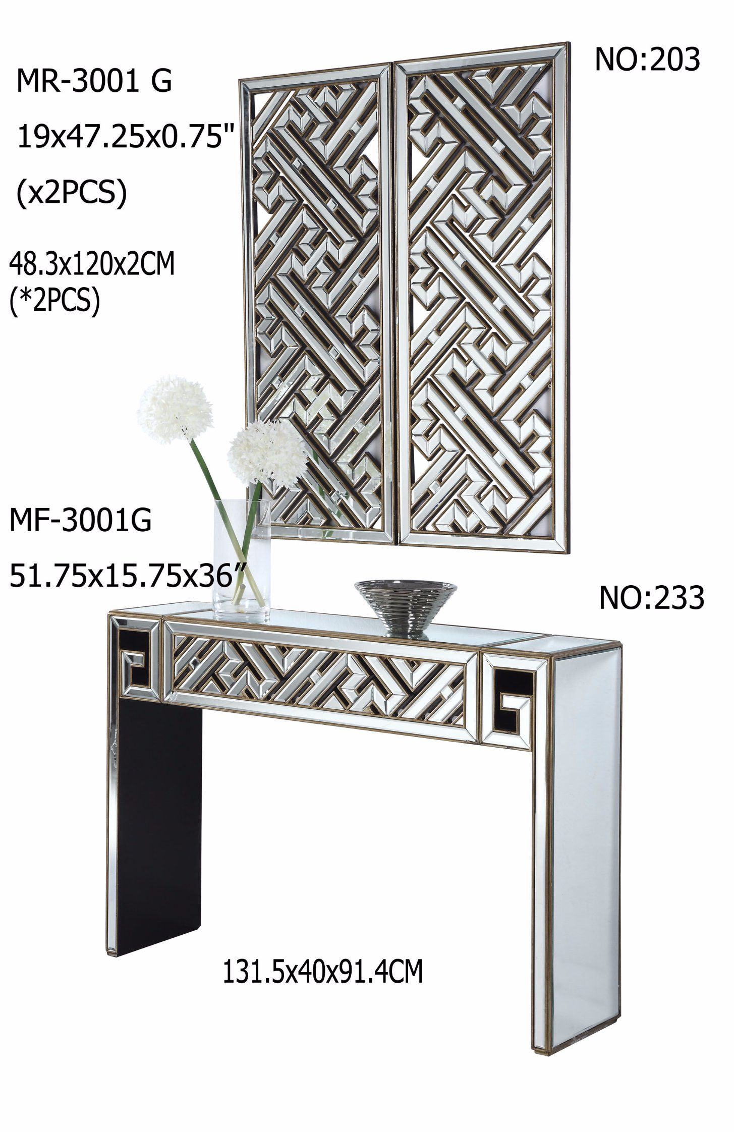 Hot Selling Mirror Console Table for Living Room Furniture