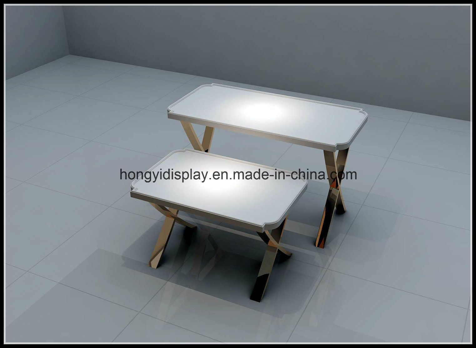 Fashion Display Table with Metal Leg for Shopfitting, Nesting Table