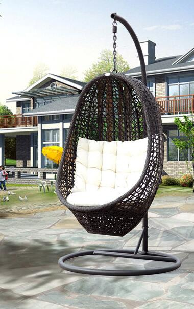 PE Rattan Swing Chair Swing Hammock with Cushion Rattan Furniture