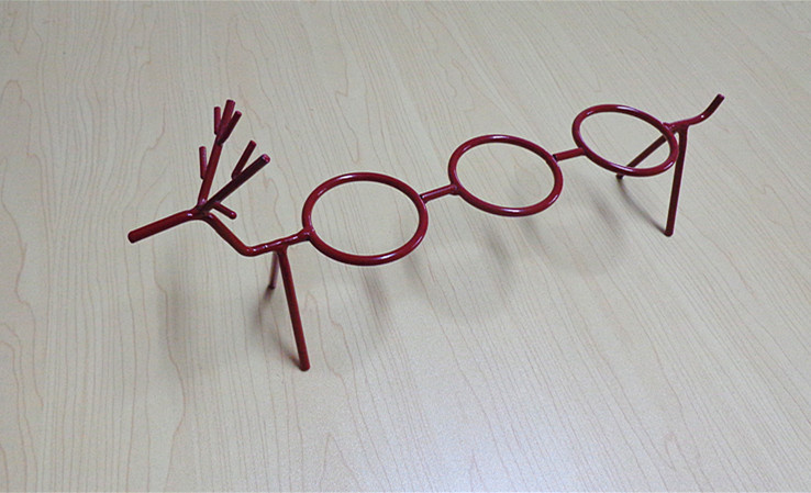 Three Hole Holiday Decoration Candle Holder with Deer Face