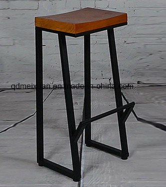 Creative Iron Wood Old Black High Stool Bar Stool (M-X3113)