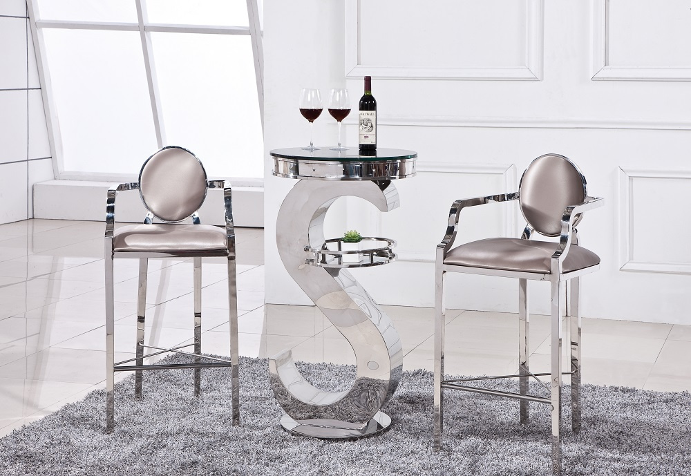 New Modern Tempered Glass Bar Table