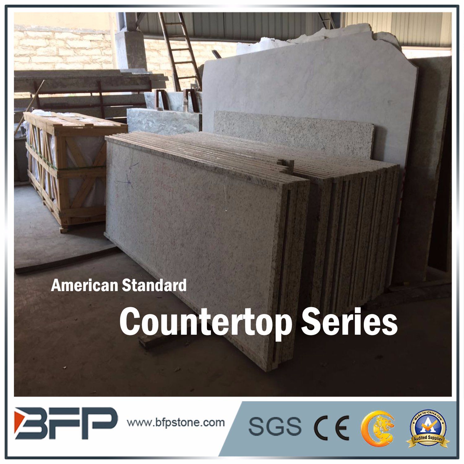 Natural Stone Green Granite Countertop with Laminated Flat Polished-