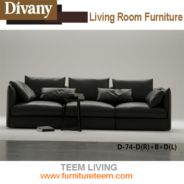 Modern Living Room Furniture Hotel Reception Leather Sofa