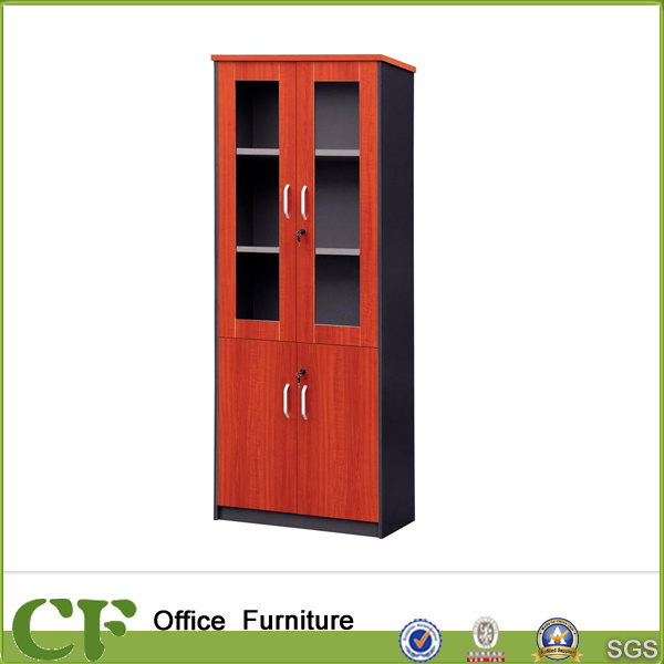 Economic Office Storage Cabinet Wood Frame Glass Door Filing Cabinets