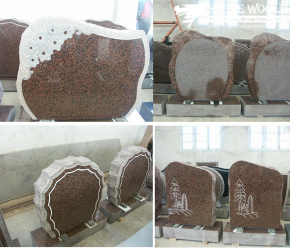 Granite Stone Monument / Tombstone with Custom Design - Tt09