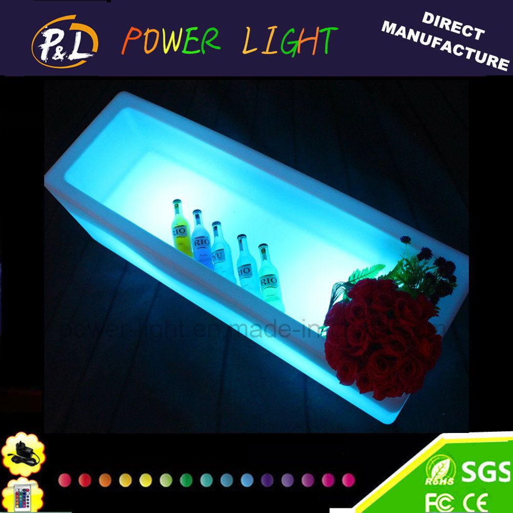 Plastic Rechargeable Bar Furniture LED Rectangular Ice Bucket