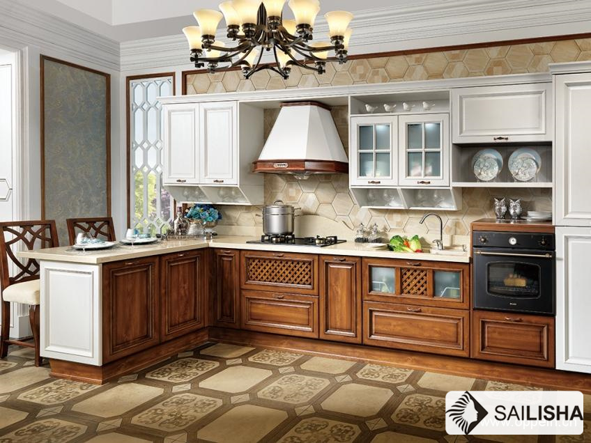 Modern Classic Home Hotel Furniture Island Wood Kitchen Cabinet