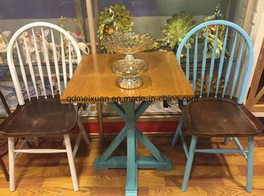 American Real Wood Furniture Sitting Room Tea Table M Word Small Square Table Balcony Table for Leisure Solid Wood Tea Table (M-X3249)