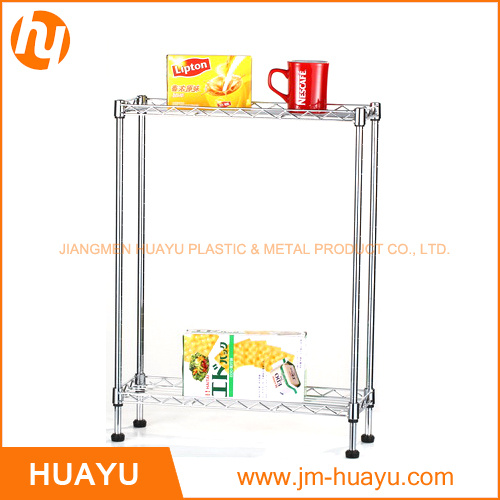 2 Tier Chrome Wire Shelving for Kitchen and Home Storage