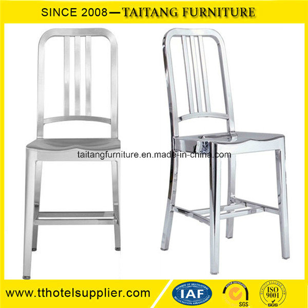 Leisure Aluminum Metal Navy Dining Chair