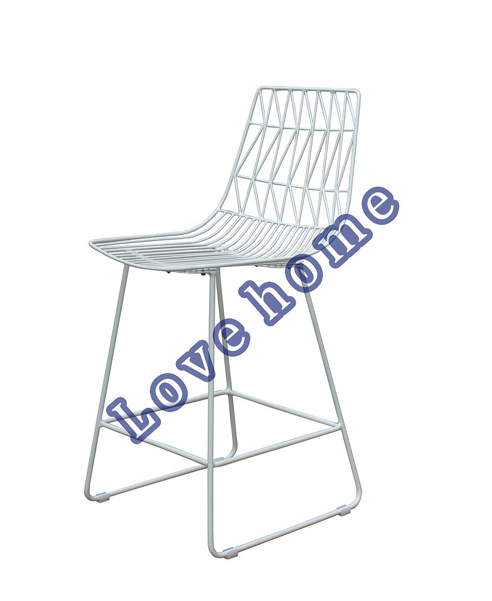 Modern Classic Restaurant Metal Dining Side Counter Wire Bar Chairs
