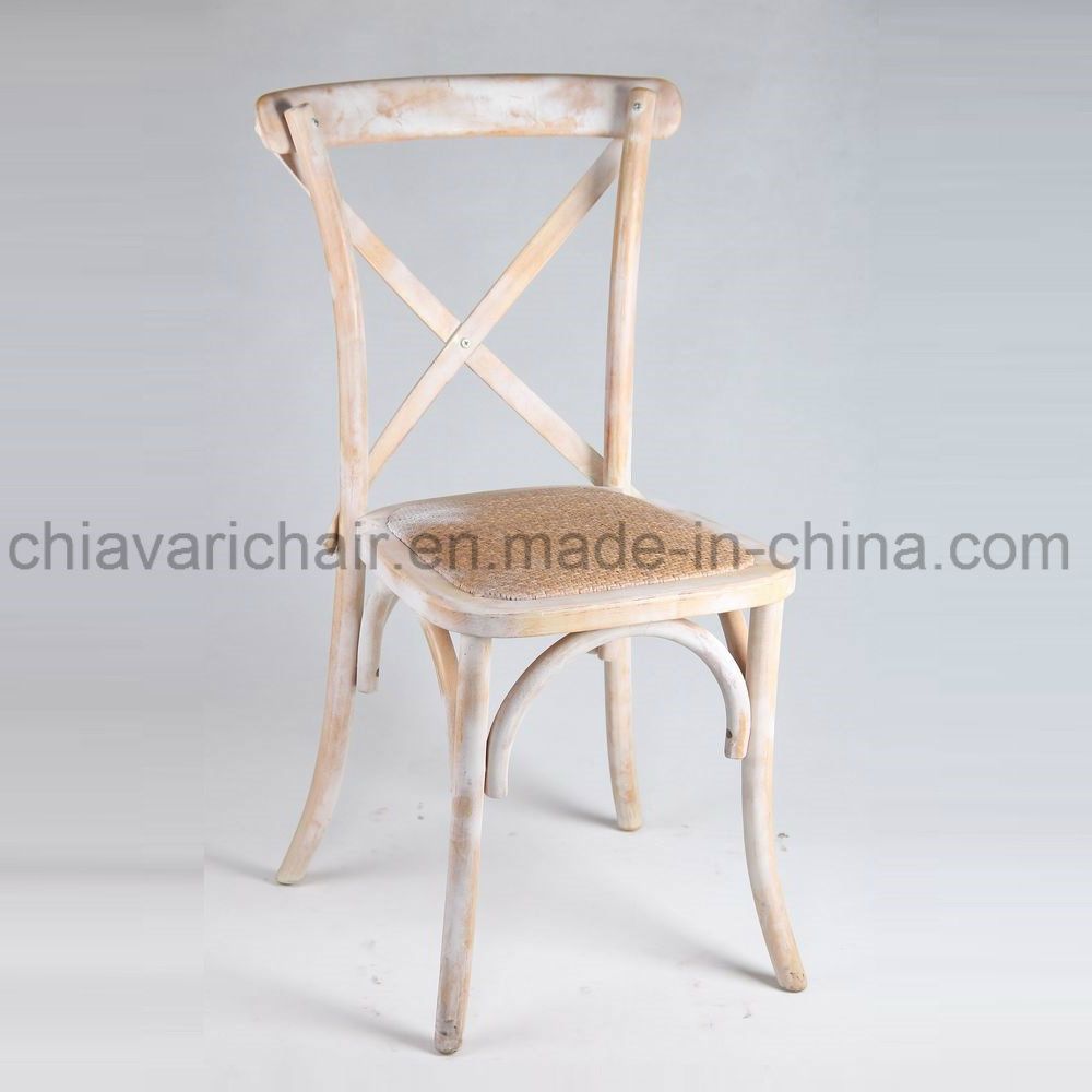 Solid Wood Sillas Wedding Event Cross Back Dining Chair