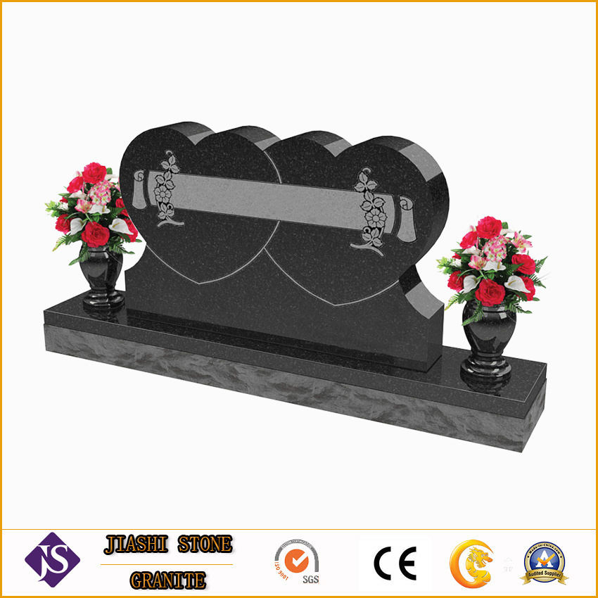 Low Price Black Granite Heart Shaped Headstone and Monument