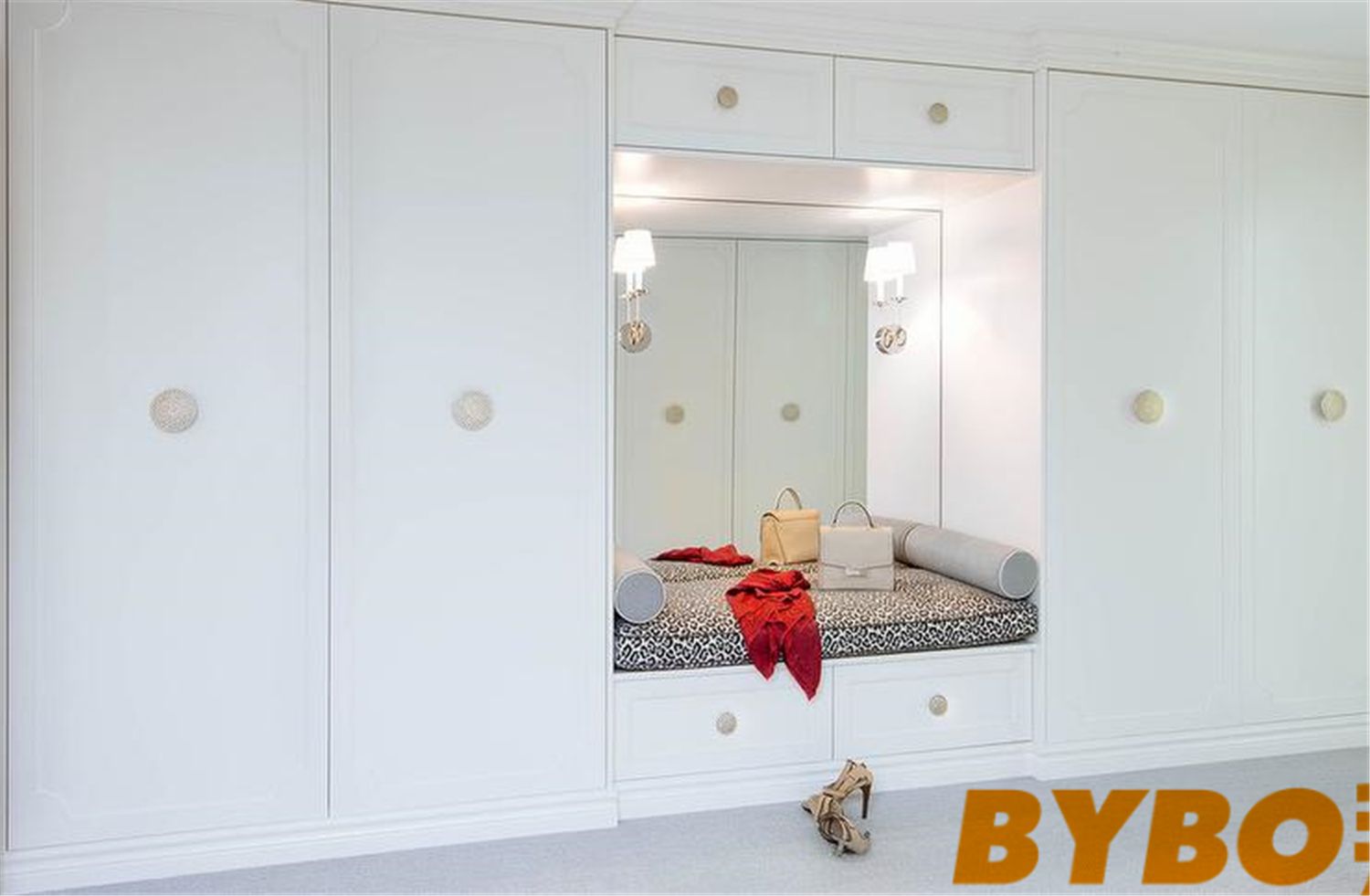 Built in Closet Bench with Floor Tc Ceiling Wardrobe Cabinets (BY-W-60)