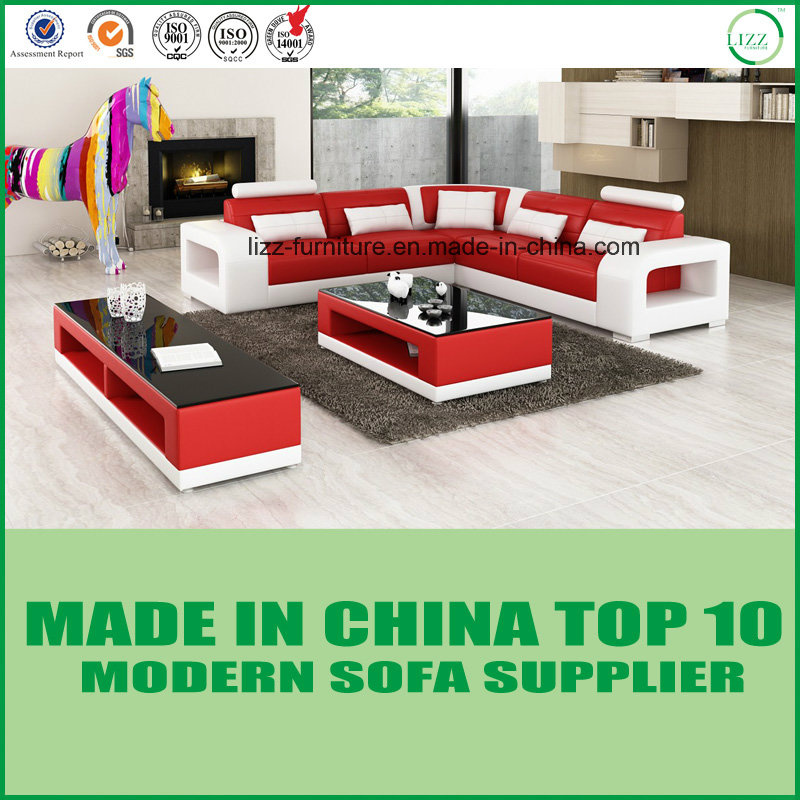 China Living Room Genuine Leather Sofa Bed