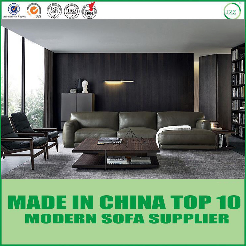 Modern Design Leather Feather Corner Sofa