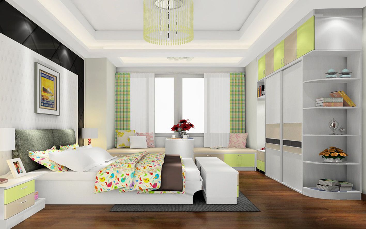 Desk and Wardrobe Cabinet Furniture (zy-058)