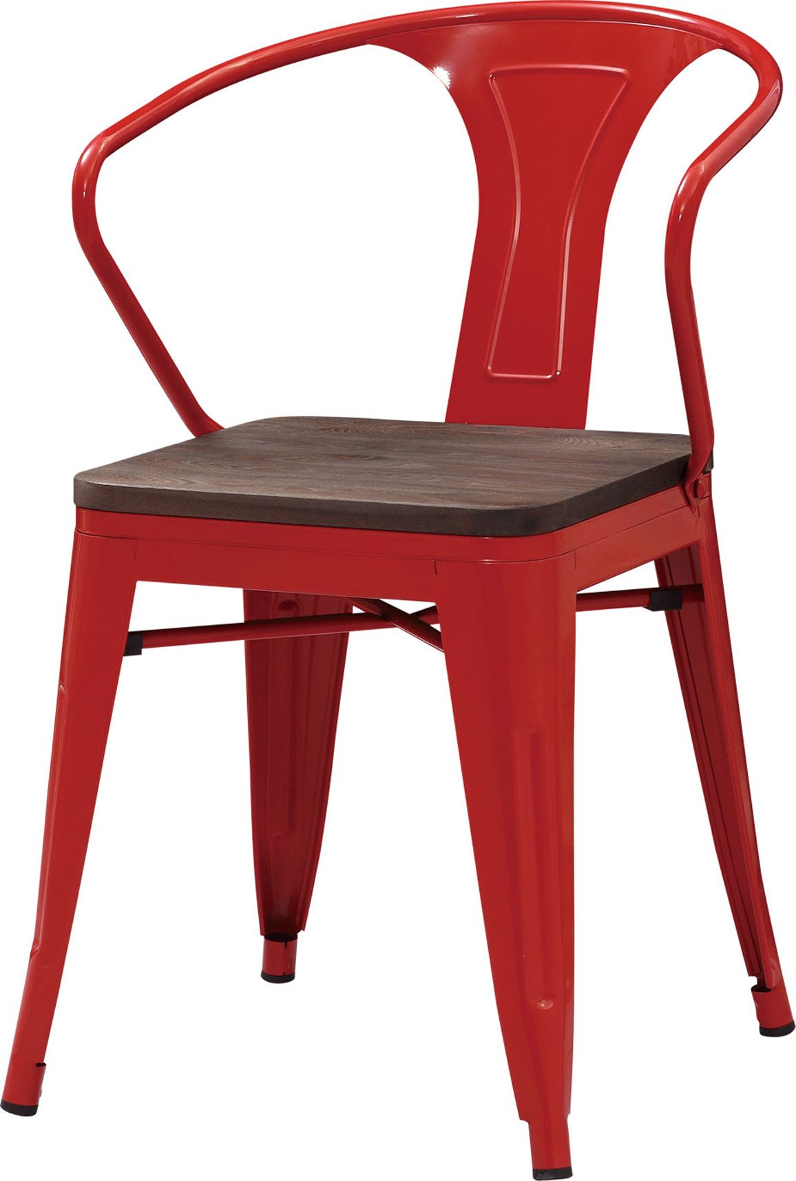 Rustic Steel and Wood Seat Bistro Style Restaurant Chair for Sale