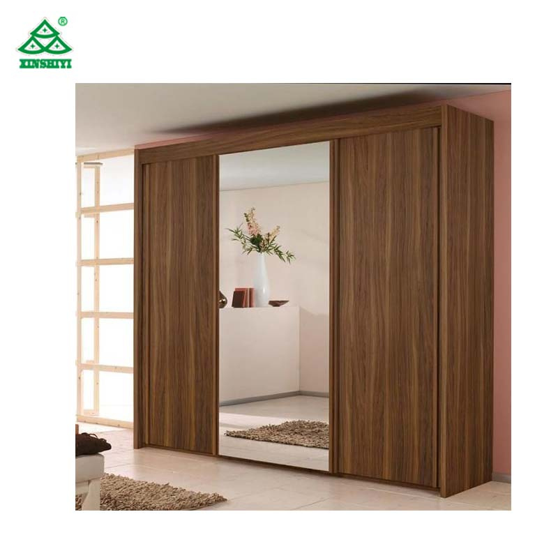 Solid Wood Hotel Bedroom Furniture Wardrobe with Mirror Designs