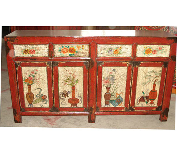 Antique Furniture Chinese Wooden Painted Buffet Lwc183
