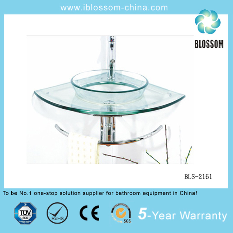 Glass Counter Bathroom Vanity Cabinet (BLS-2161)
