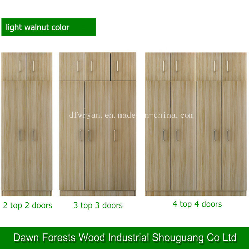 Three Top Walnut Panel Wardrobe