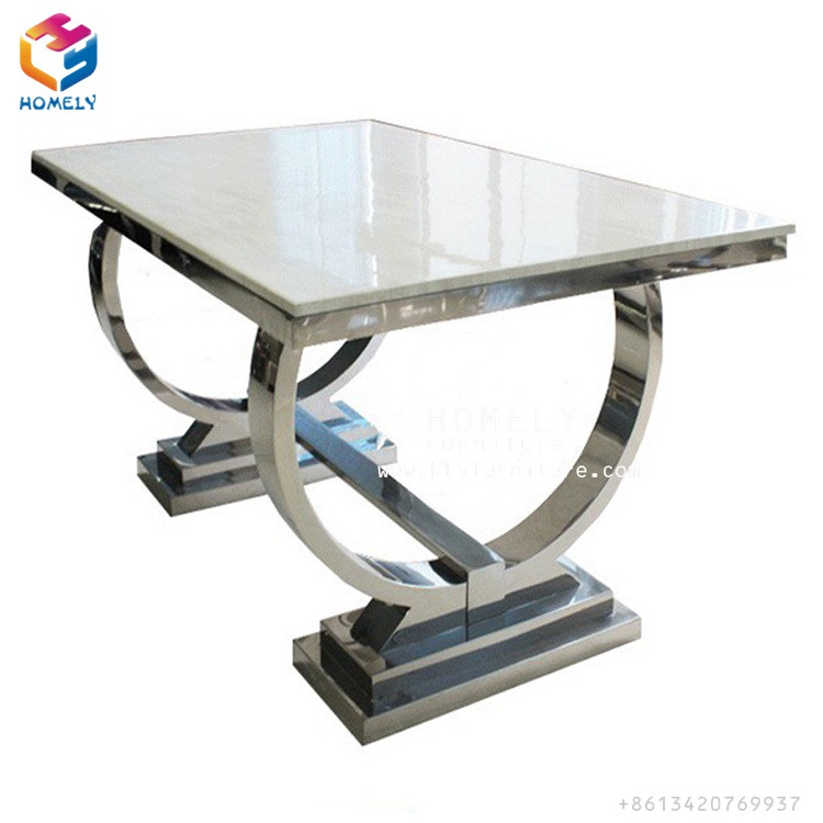 Modern Living Room Designed Rectangle Stainless Steel Dining Table