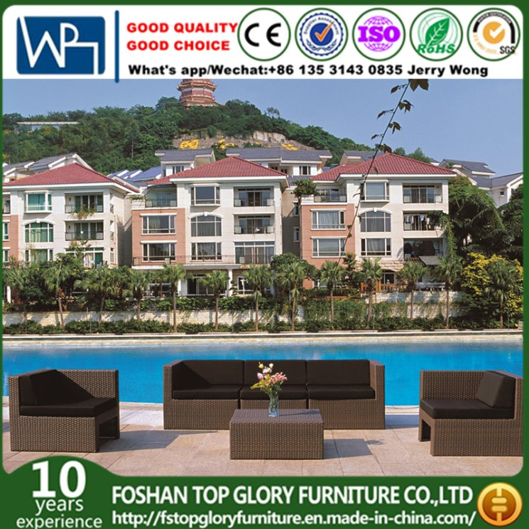 Hotel Outdoor Furniture Holiday Village Rattan Aluminium Sofa Set (TG-JW09)