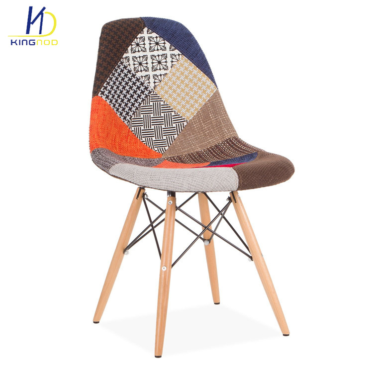 2018 Strong Simple Life Design Wood Legs Fabric Cover Dining Room Plastic Chairs